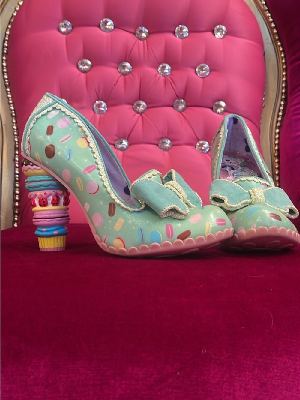 Irregular Choice little kisses Mint Macaroon High Heels with Bow 40 9 9.5